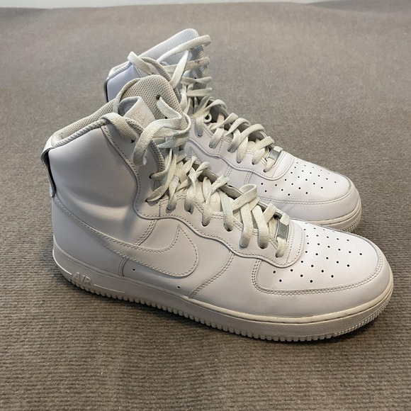 Nike Air Force 1 High Shoes White Leather AF1 High Top Basketball Classic Men 13 - Picture 1 of 11